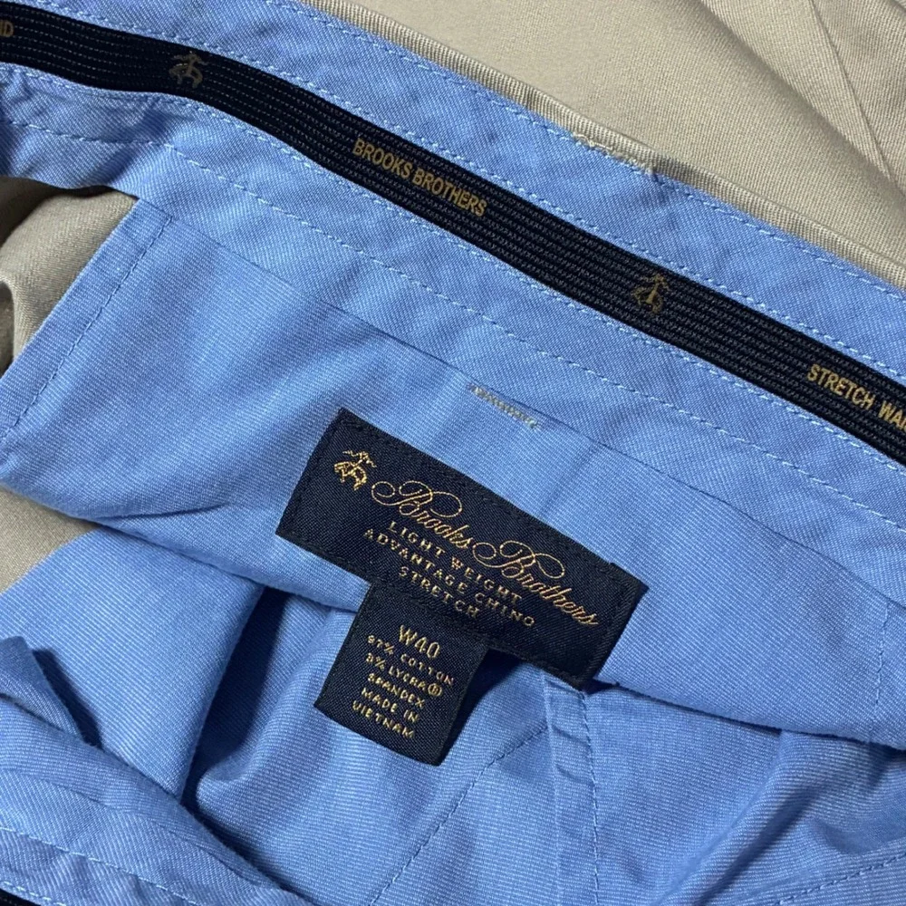 Brooks Brothers Pleated Advantage Chino Stretch Shorts Mens W40 Tan Khaki
